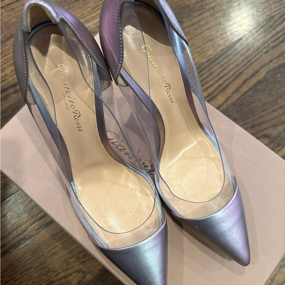Gianvito Rossi Purple D'Orsay Heels with Stiletto Elegance